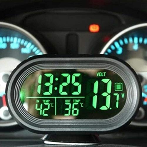 MACHSWON 3 in 1 Car Digital LED Electronic LCD Clock Thermometer Voltmeter