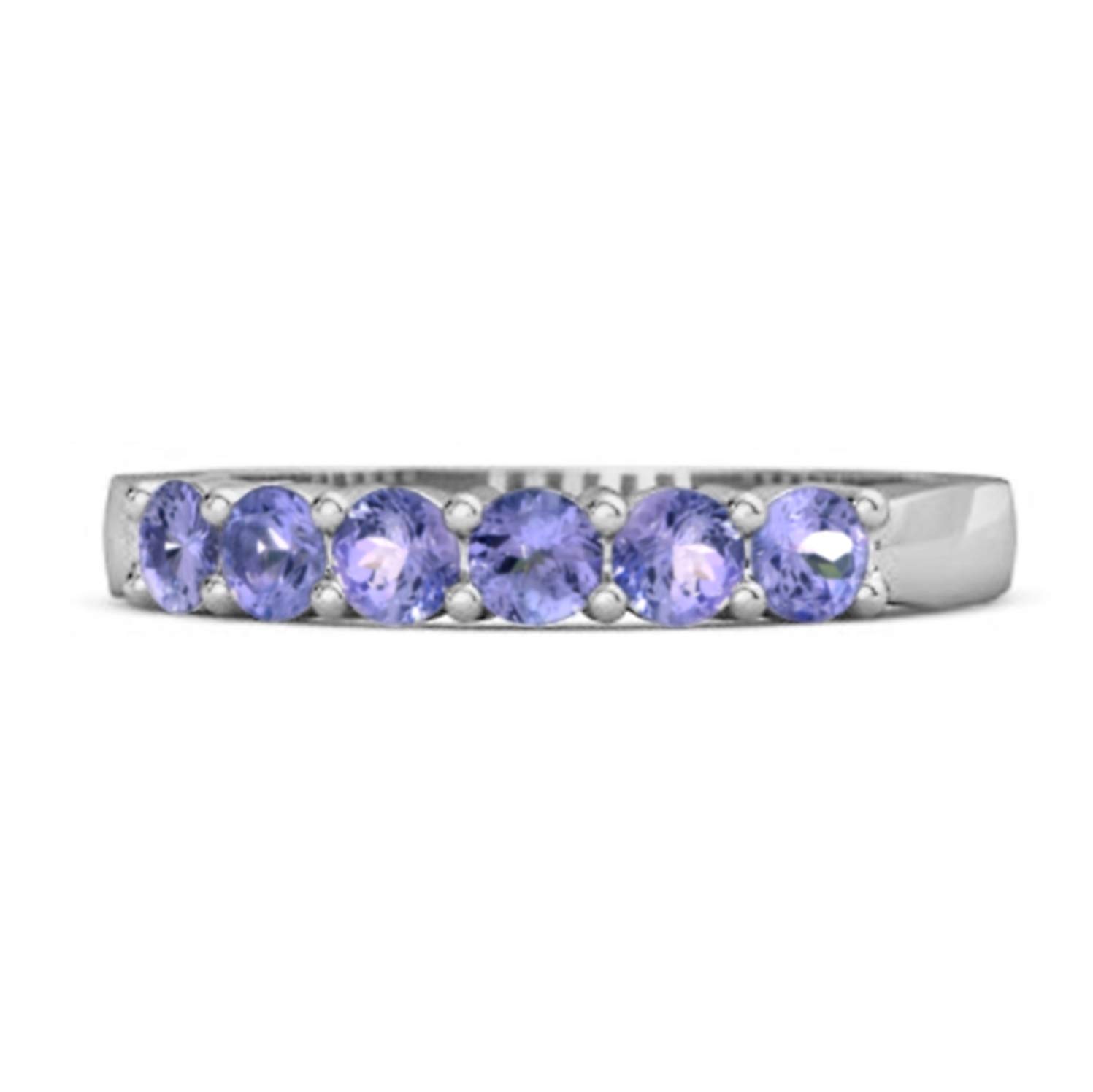 Richfeel Band Half Eternity 0.12 Cts Tanzanite 925 Sterling Silver Stacking Ring