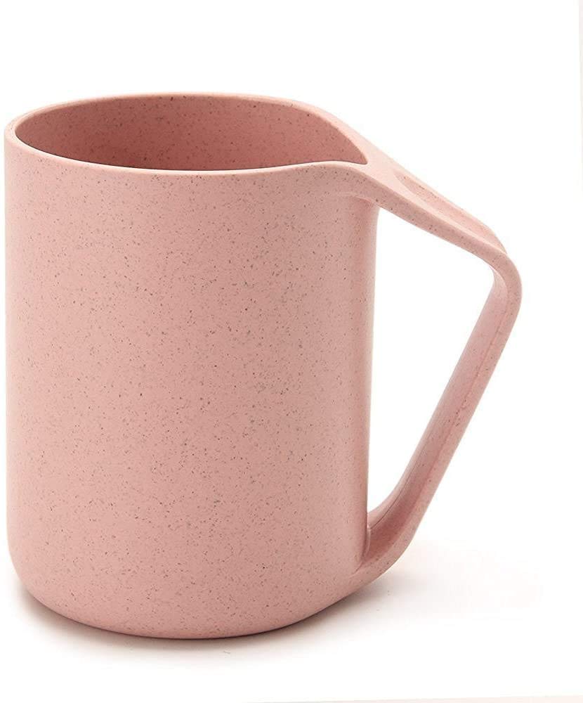 Colourful Wheat Straw Bevel Mug - Pink, BD-WS-14