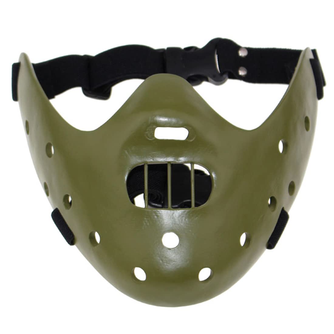 Bulex Hannibal Lecter Mask Horror Role Play Half Face Headwear Resin Prop Realistic Killer Halloween Costume Accessory