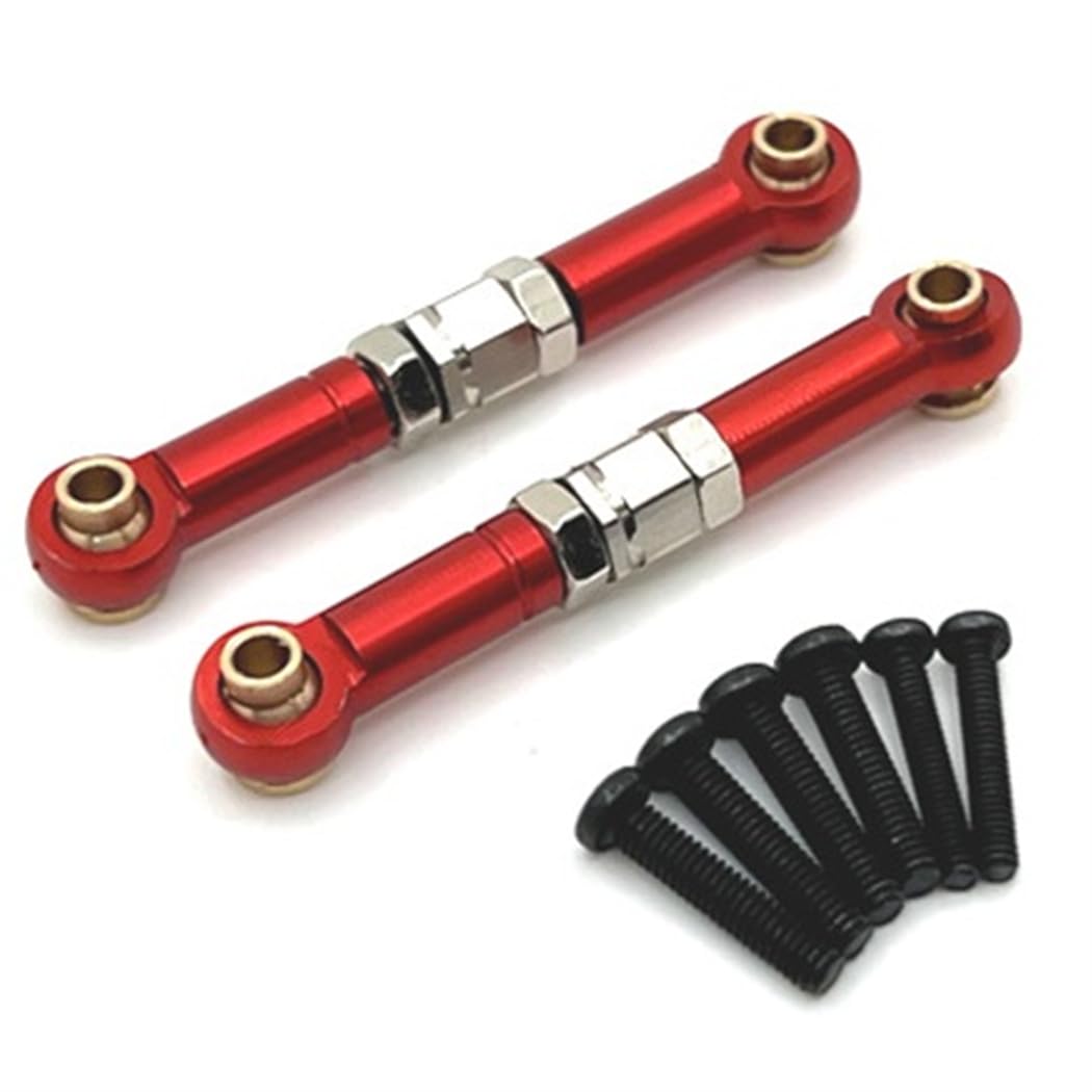 ZDingTech Upgrade Metal Steering Linkage Parts for 1/14 MJX Hyper Go H14BM Steering Linkage Parts,Metal Hyper Go 14209 14210 Steering Linkage Parts,for Hyper Go 14431B Steering Linkage Upgrades.Red.