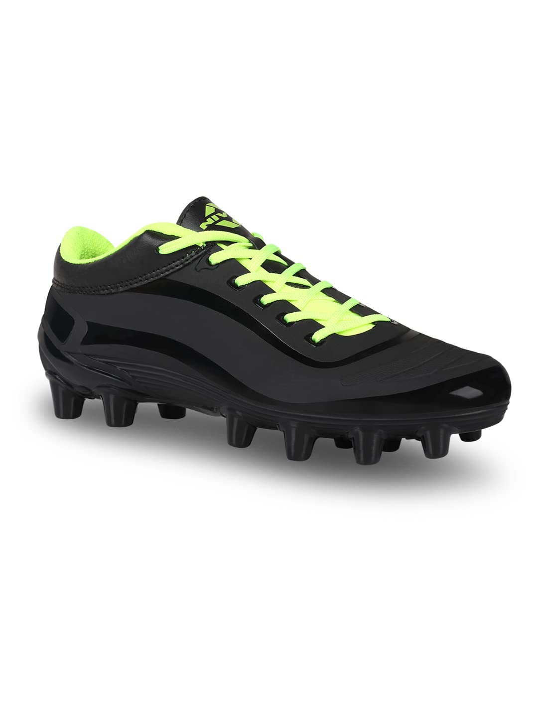 Nivia Airstrike Football Studs, (Black/Fluorescent Green)10