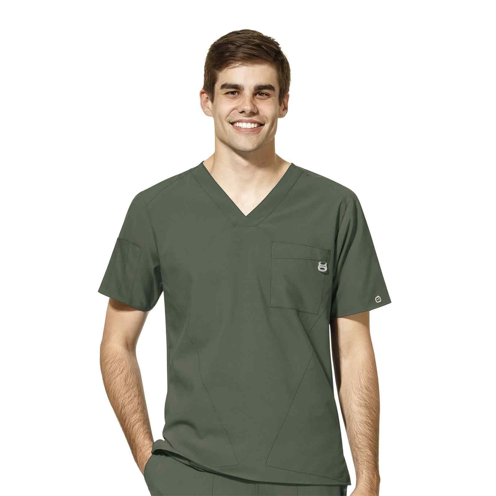 WonderWinkmens Men's V-neck Scrub Top Medical Scrubs Shirt (pack of 1)