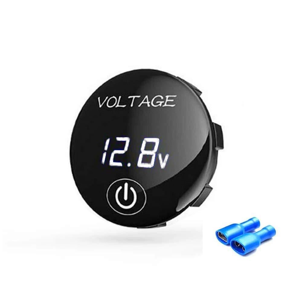 amiciSmart DC 5V-48V Battery Capacity Indicator Digital Voltmeter for Car Motorcycle with ON/OFF Touch Switch