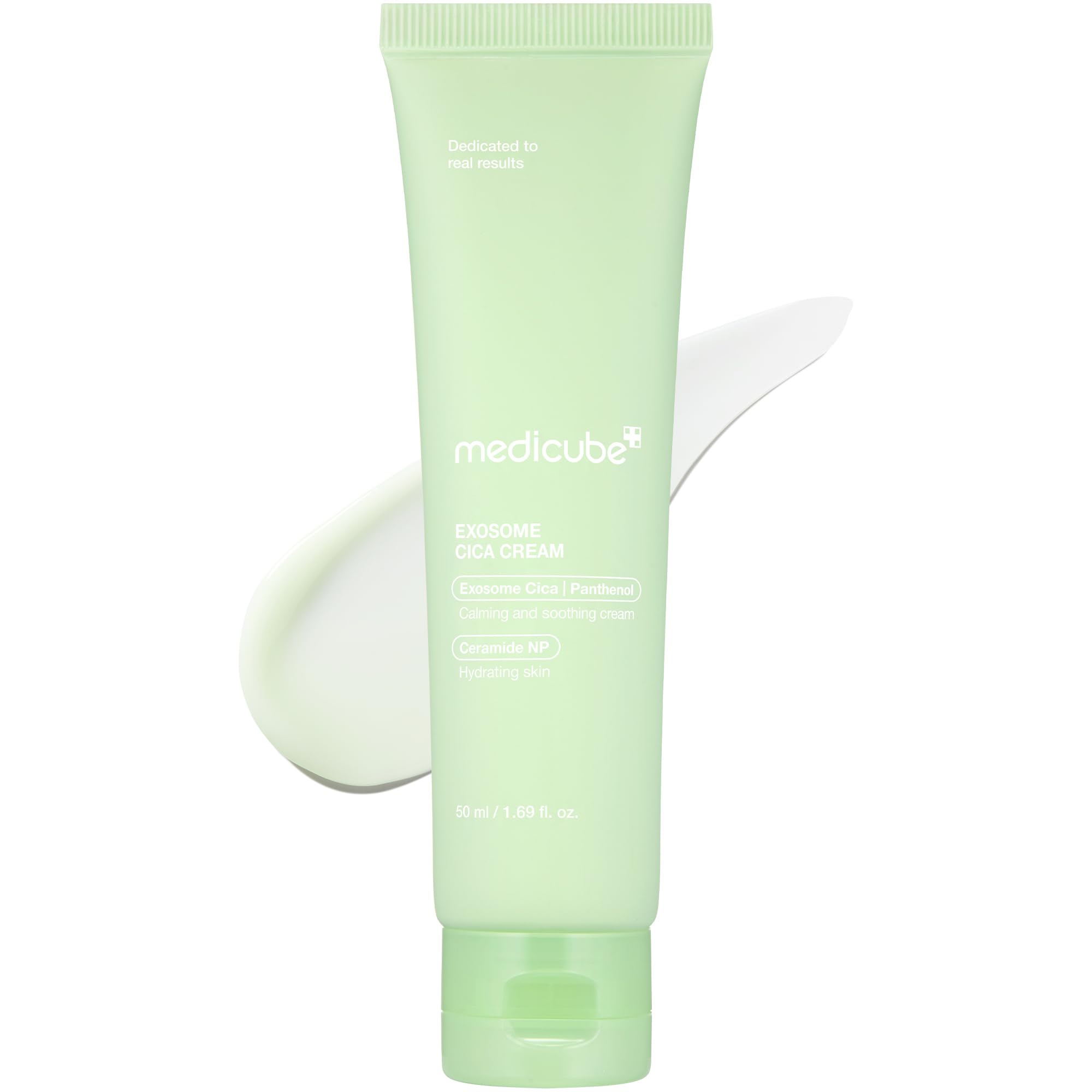 MedicubeExosome Cica Tea Tree Cream for Sensitive Skin with Centella Asiatica help reduce redness and breakouts. | Low-irritating, Moisturizing Daily Texture Care | Korean Skincare | 1.7 fl oz