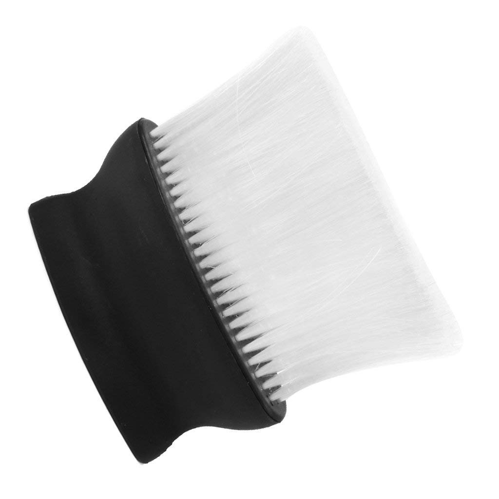 QKYPZO Barber Neck Face Duster Cleaning Hairbrush Hair Sweep Brush Salon Household Hair Cleaning Brush (Black+White)