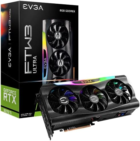 EVGA GeForce RTX 3070 Ti FTW3 Ultra Gaming, 08G-P5-3797-KL, 8GB GDDR6X, iCX3 Technology, ARGB LED, Metal Backplate