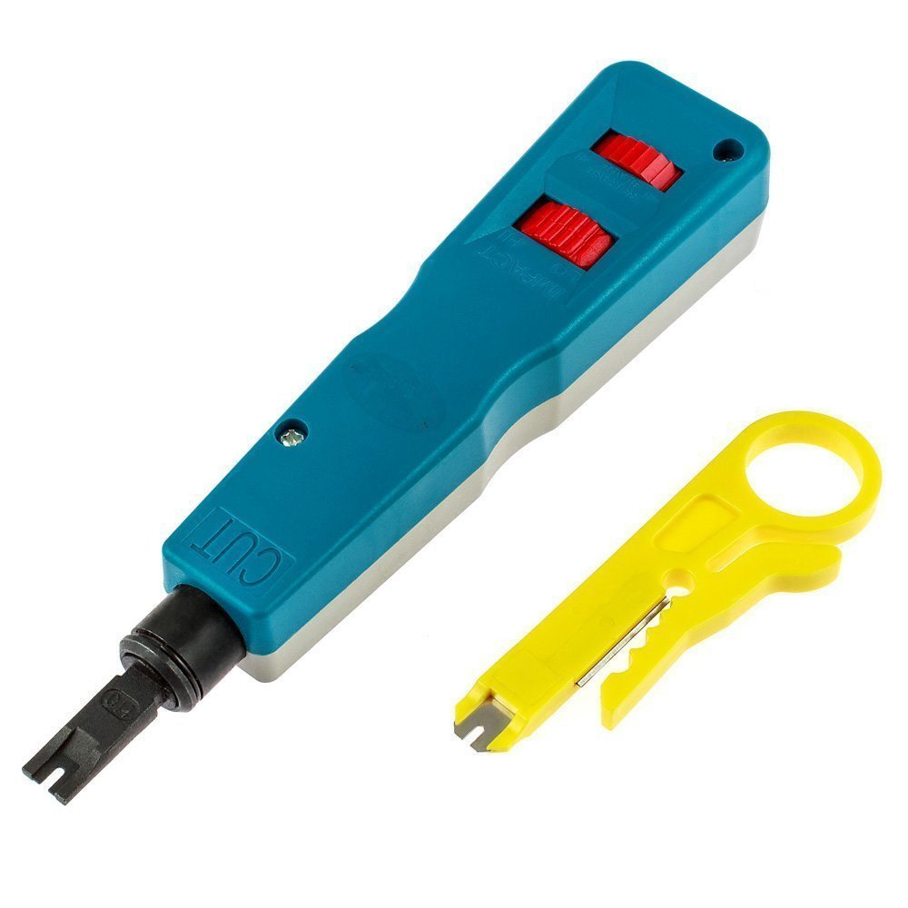 HUAWELL Network Wire Punch Down Impact Tool with Two Blades - 110 and BK & Network Wire Stripper