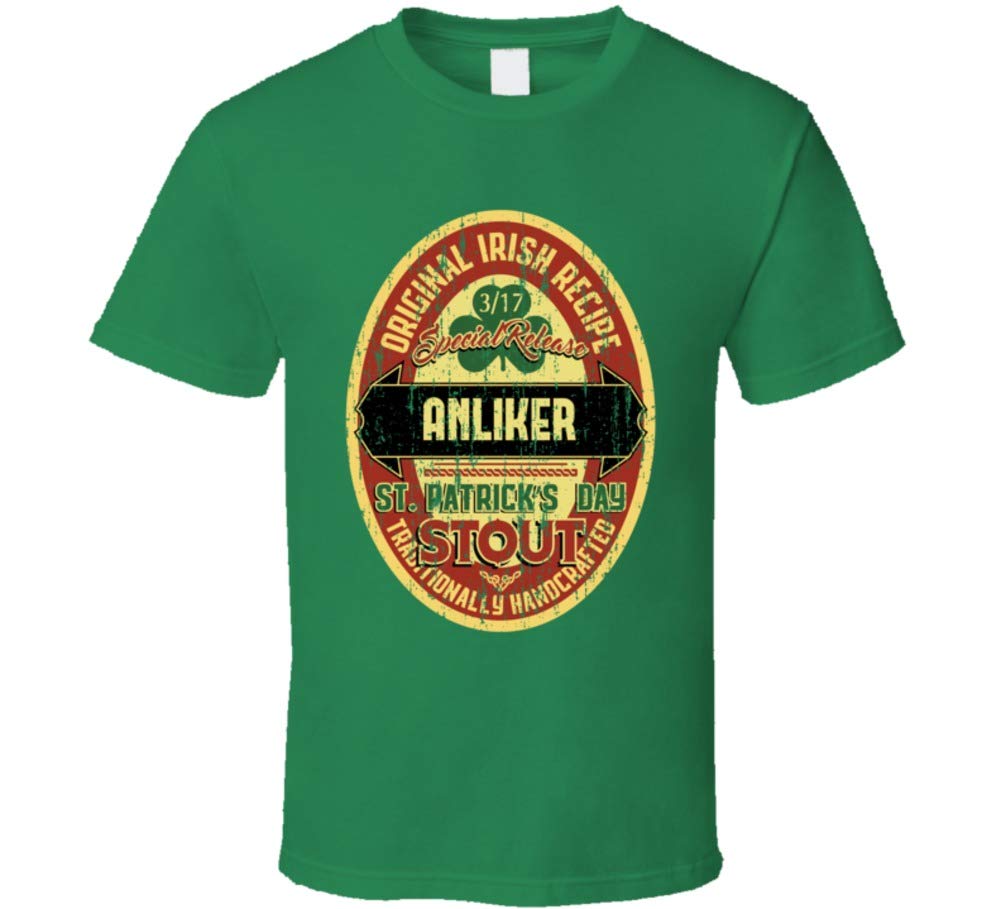 Anliker Original Irish Recipe Stout St Patrick's Day Family Reunion Distressed T Shirt