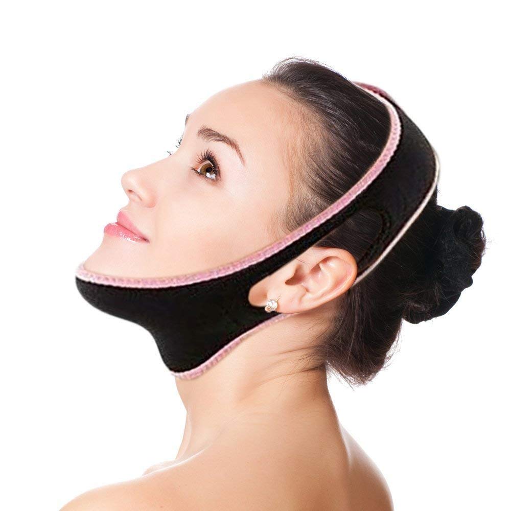 Alayna (TM) V Line Face Slimming Mask Double Chin Reducer Chin Lifting Belt Sagging Skin Face Lift V Shaped Contour Tightening Strap Reusable Anti-Wrinkle Chin Up Patch, 1 Count