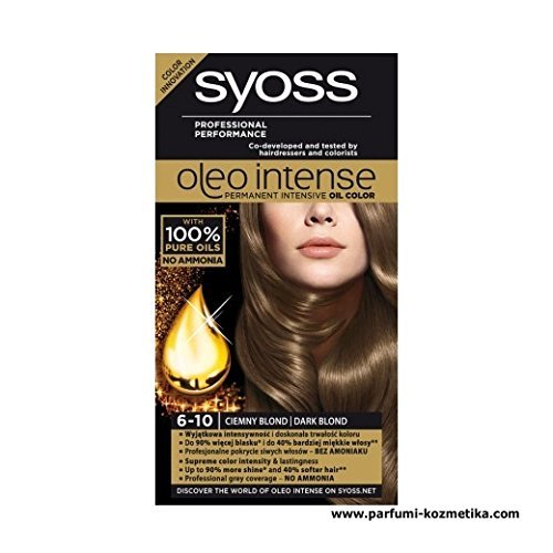 Syoss Oleo Intense Hair Color Dye 100% Pure Oils 0% Amonia 6-10 Dark Blond