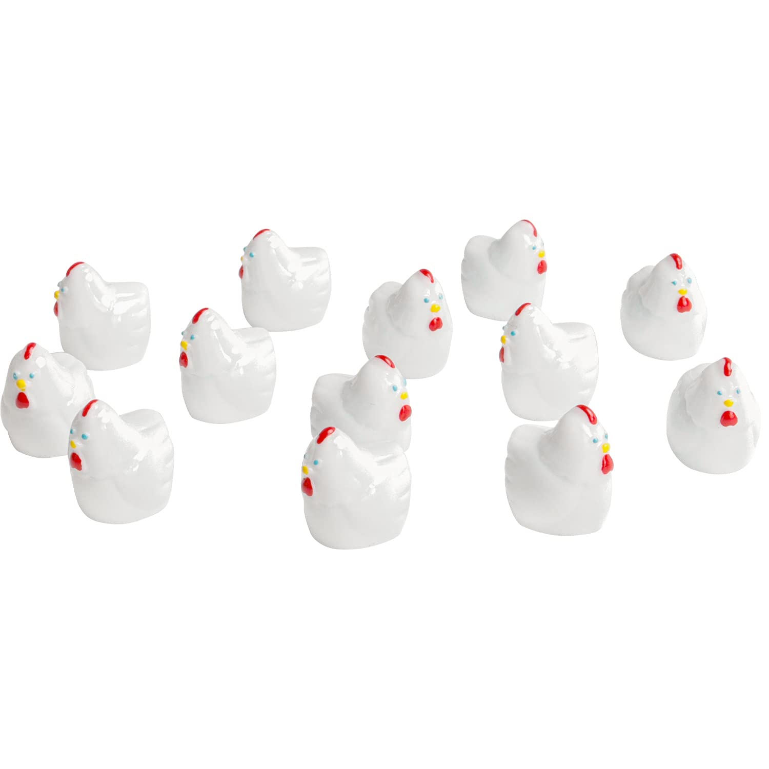 X Hot Popcorn 30PCS White Mini Animals Chickens Miniature Figurines Mini Chickens Model Fairy Garden Miniature Moss Landscape DIY Terrarium Crafts Ornament Accessories for Home Decoration