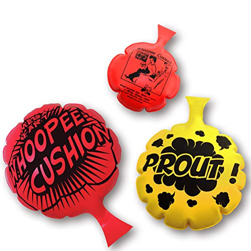 HUALEDI [3 Pack] Whoopee Cushion Set,Woopie Cushion Party Favor for [4,6,8 Inch][No Automatic Inflation][Reward][Prank Gag][Novelty Trick Joke] Gift and Toy for Kids Children Office Home