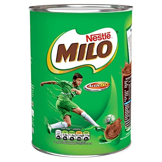 Milo Chocolate Drink Activ Go Natural Goodness Of Malted Barley, Milk & Cocoa Nourishing Energy With Vitamin & Minerals 400g Tin (Imported)