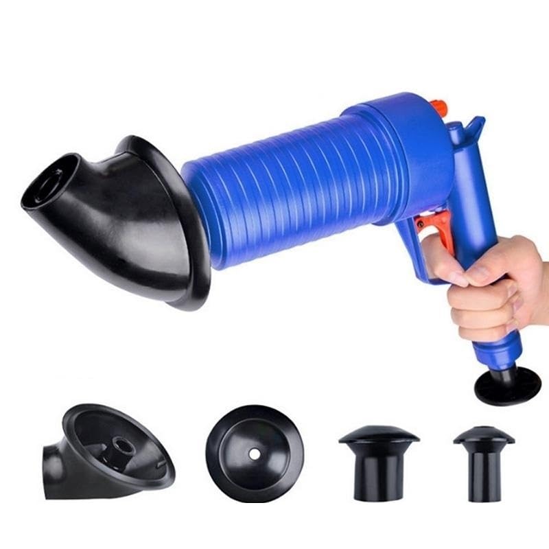 Drain Unblocker Plunger, Toilet Plunger Kitchen Sink Sewer Dredge Tool, High Pressure Air Drain Pump Pipe Dredge Tools Drain Cleaning Tool with 4 Suckers for Kitchen Bathtub Shower Sink Plunger