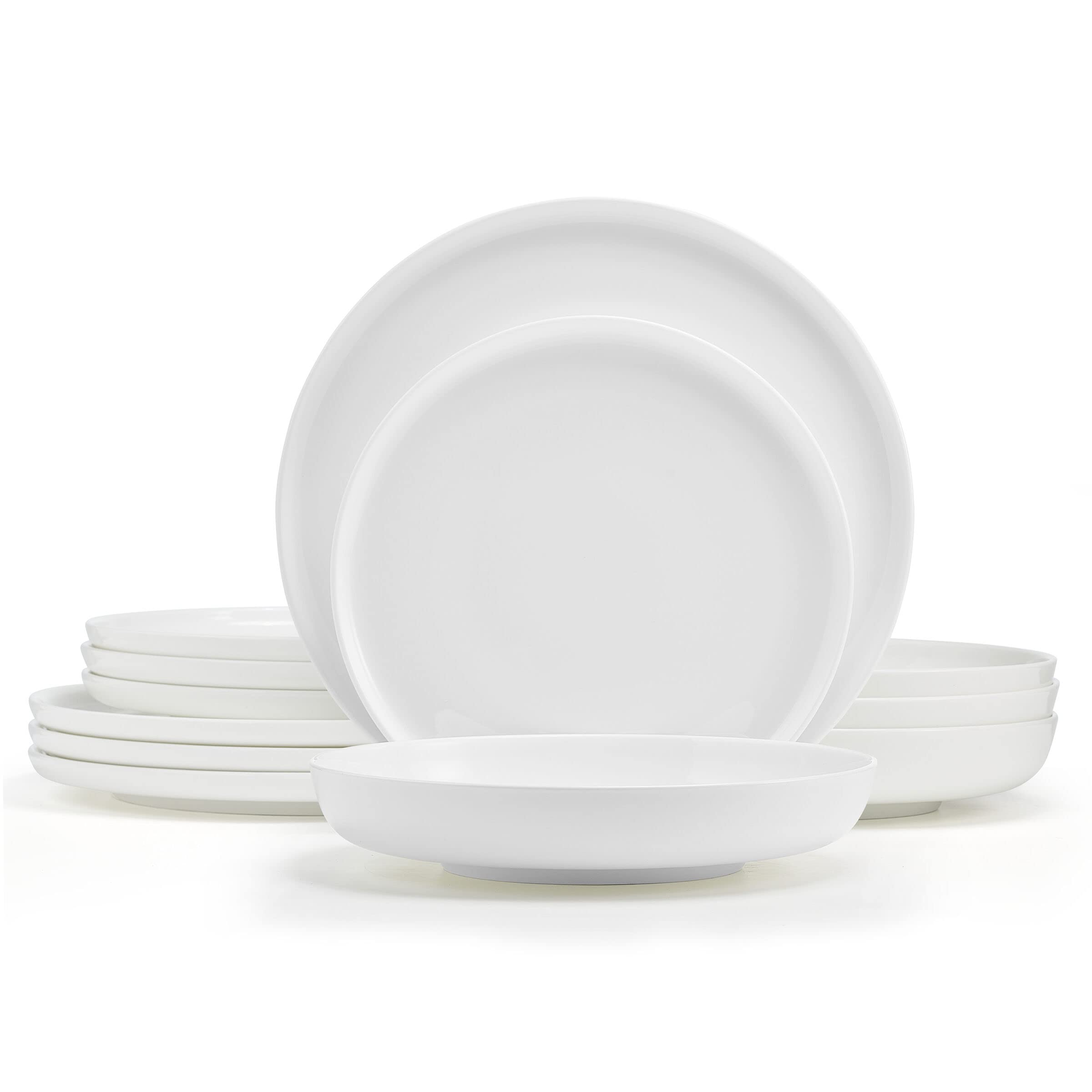 MikasaMarion Chip Resistant 12 Piece Dinnerware Set, Service for 4 White