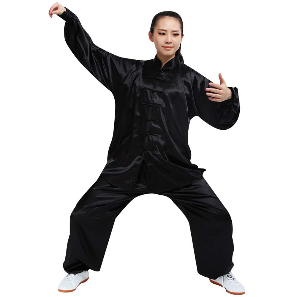 Adult Traditional Tai Chi Uniform Lightweight Stretchy Silk Wushu Suit Chinese Kung Fu Costumes