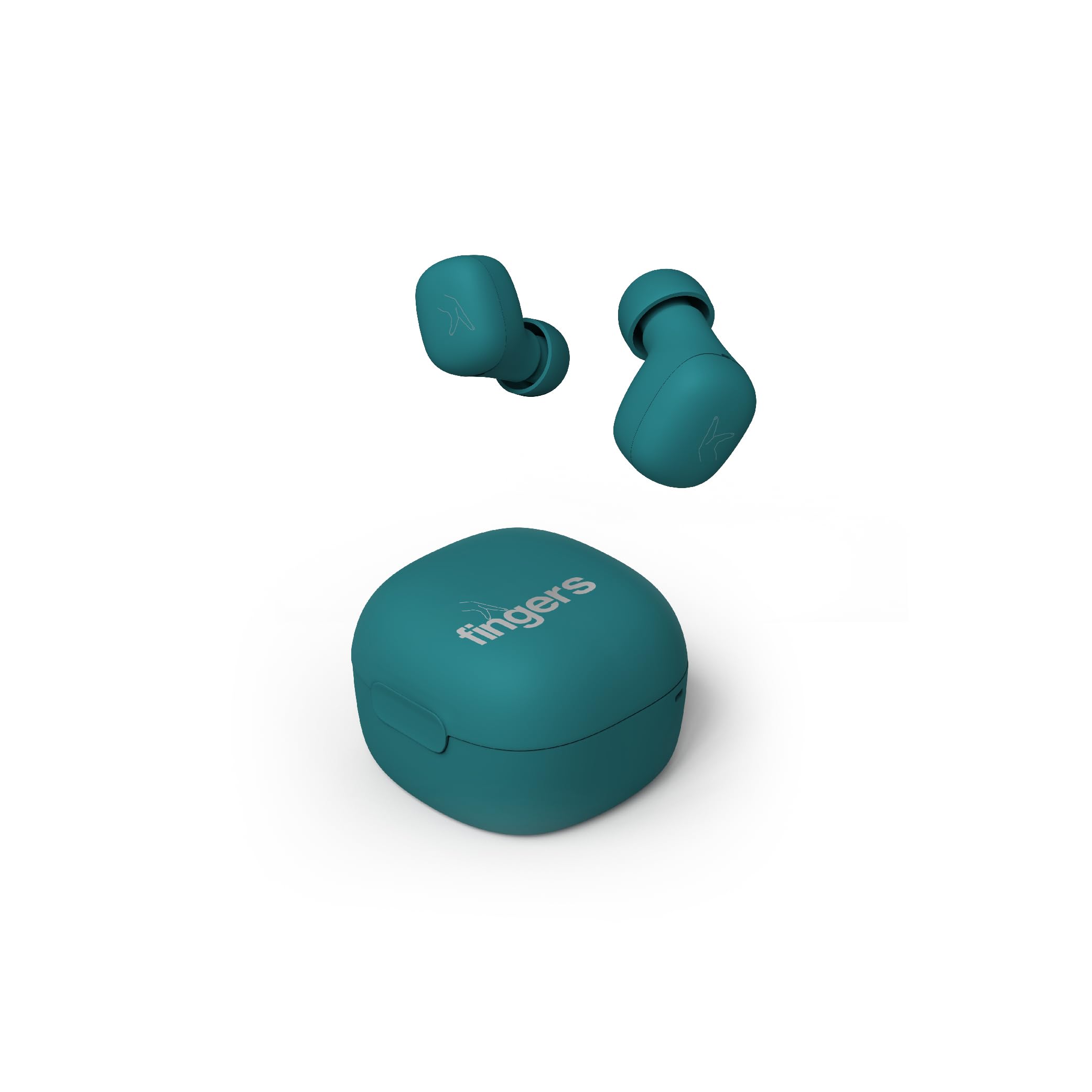 FINGERS SizeZero Pods2 World's Tiniest TWS Earbuds with 15-Hour Total Playtime, Quick Charge of 10 mins for 2-Hour Playtime, Built-in Mic with SNC™ Technology for Clear Calls (Teal)