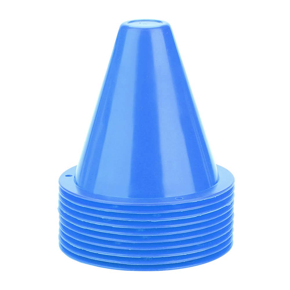 Zwindy Plastic Soccer Training Cones, 10pcs Football Barriers Football Basketball Driving Training Cones Plastic Sports Marker(Blue)