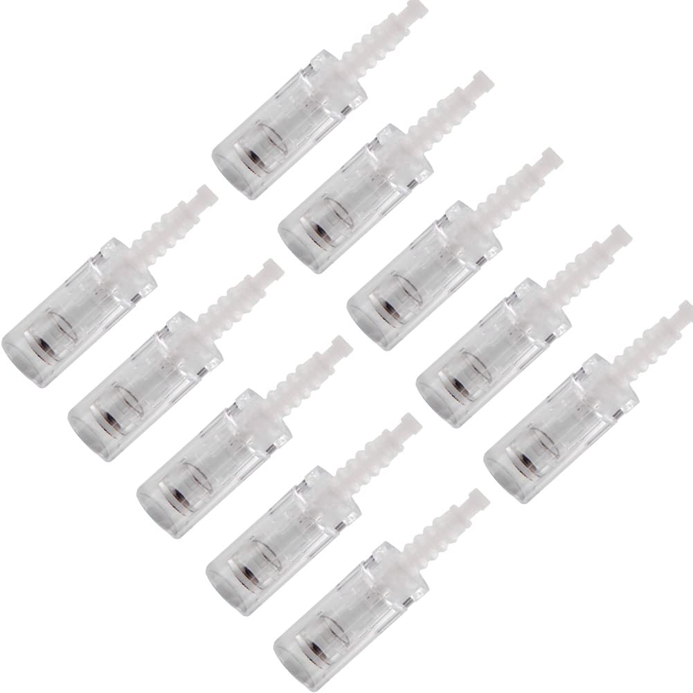 ALIWOD Round Nano Needles Cartridge Electric Microneedling Pen Pack of 10 Replacement Needles Cartridge, Bayonet Slot for A6/N2/M5/M7/L709 Electric Derma Pen (Bayonet Slot) (Round)