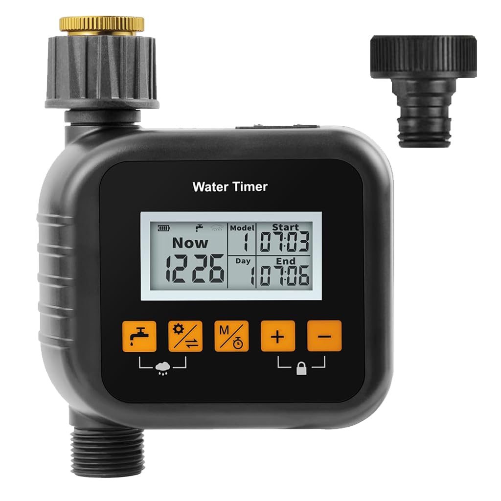 ORTIZA® Smart Sprinkler Timer Watering Timer Programmable Hose Faucet Timer LCD Digital Watering Timer Waterproof Outdoor Watering Timer Universal Watering Timer