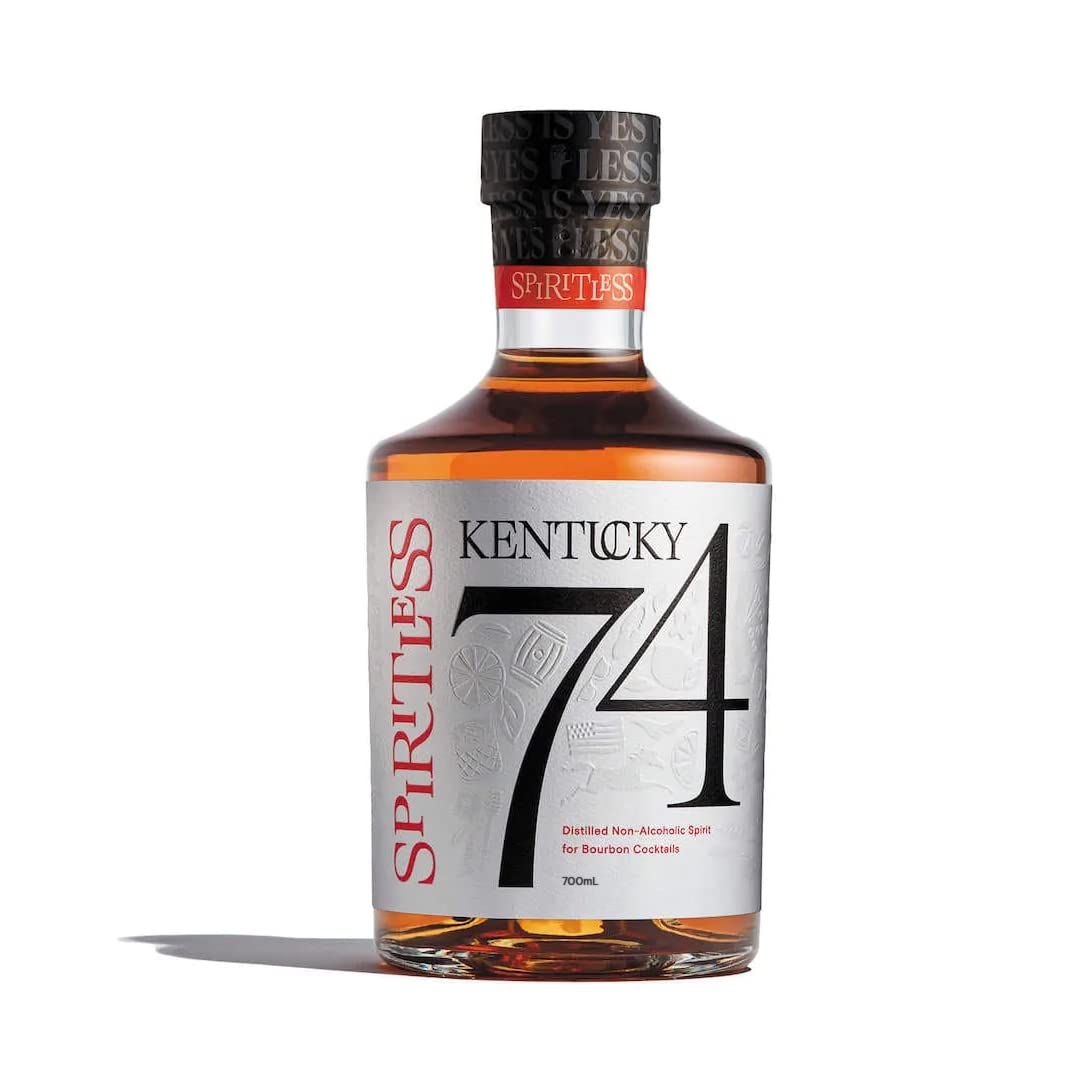 SPIRITLESS Kentucky 74 Non-Alcoholic Bourbon Whiskey Spirit, Distilled Ingredient for Cocktails, Made in Kentucky with Real American Oak, 700ml Bottle