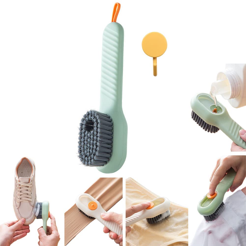 kunyaKunya® Shoe Cleaning Brush, Multifunctional Shoe Brush, Household Soft Bristle Cleaning Brush, Press Type, for Clothes and Shoes.1pc (Cleaning Brush)