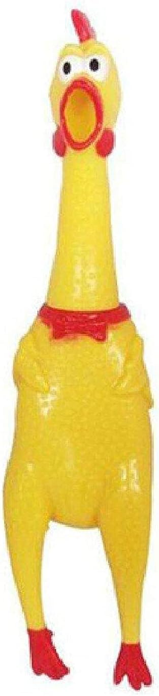 ECVV Squeeze Shrilling Screaming Chicken Squawking Chicken Fun Dog, Toy Prank Novelty Toy Squawking Chicken Toys for Pets or Kids 17cm