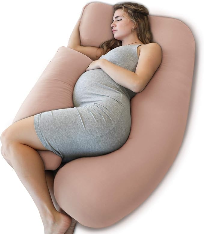 ONENONLY Premium QAULITY Multifunctional Microfiber U Shaped Pregnancy Pillow (Pink-U-Chain)