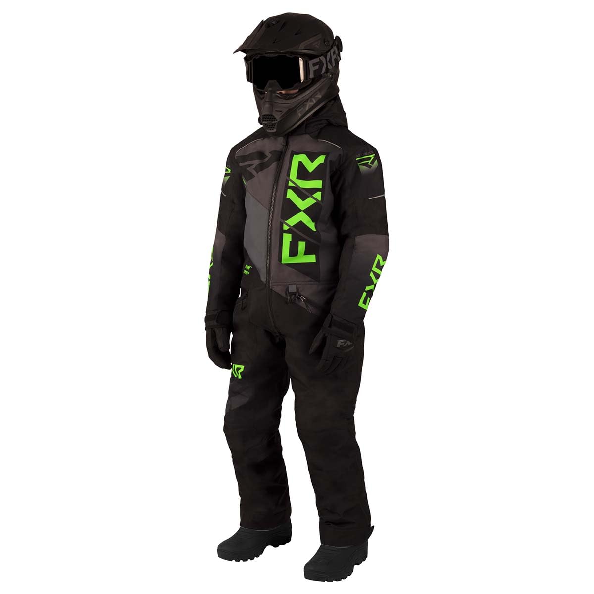 FXRYouth Helium Snowmobile Monosuit F.A.S.T. 3.0 HydrX Black/Charcoal/Lime