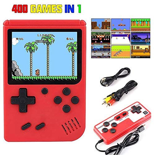 fusine 400 in 1 Classical Handheld SUP Video Game Console for Kids - Two Players - 2.8 inch LCD Colour Screen - TV Compatible - 8 bit Classic - Colour As Per Stock., Multicolour