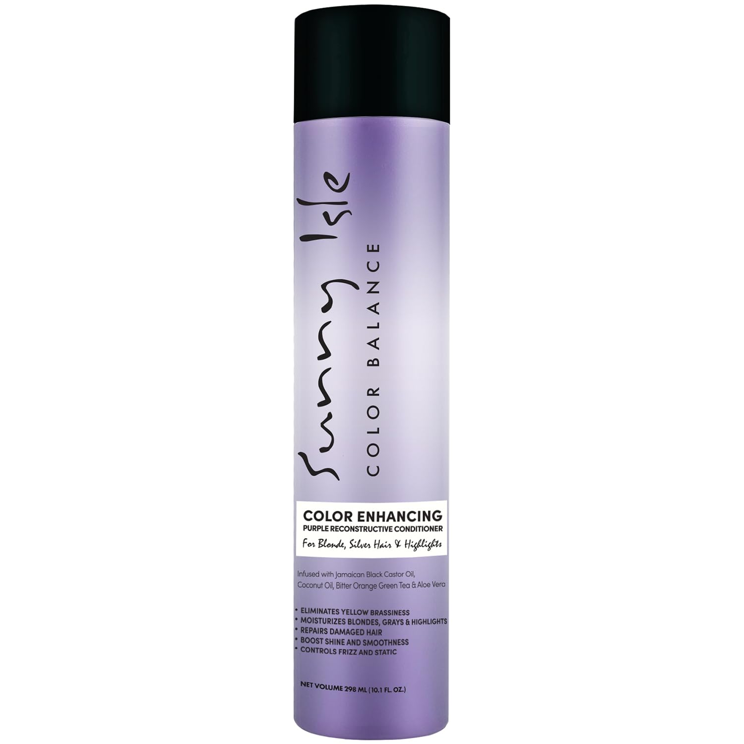 Sunny IsleColor Enhancing Purple Reconstructive Conditioner 10.1oz | For Blonde, Silver, Platinum, Gray Hair & Highlights | Color-Treated | Paraben & Sulfate FREE