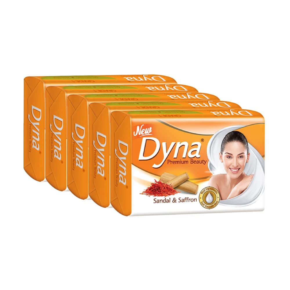 Dyna Sandal & Saffron Extracts Bathing Soap 100gm x 5