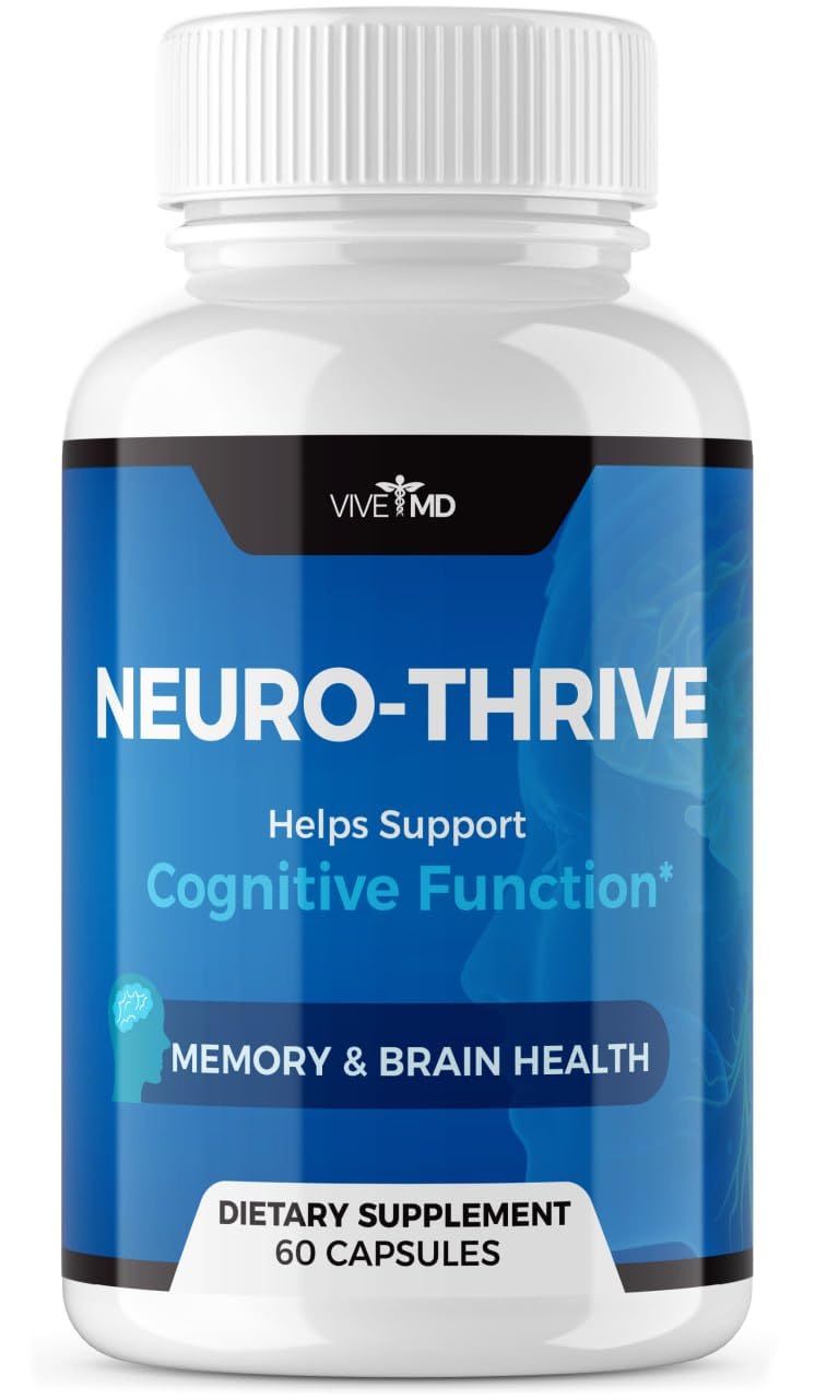 Neuro Thrive Brain Supplement - Official Formula - Neuro Thrive PQQ, Neuro Thrive - Extra Strength with Ginkgo Biloba Extract, Siberian Ginseng Extract - (60 Capsules)