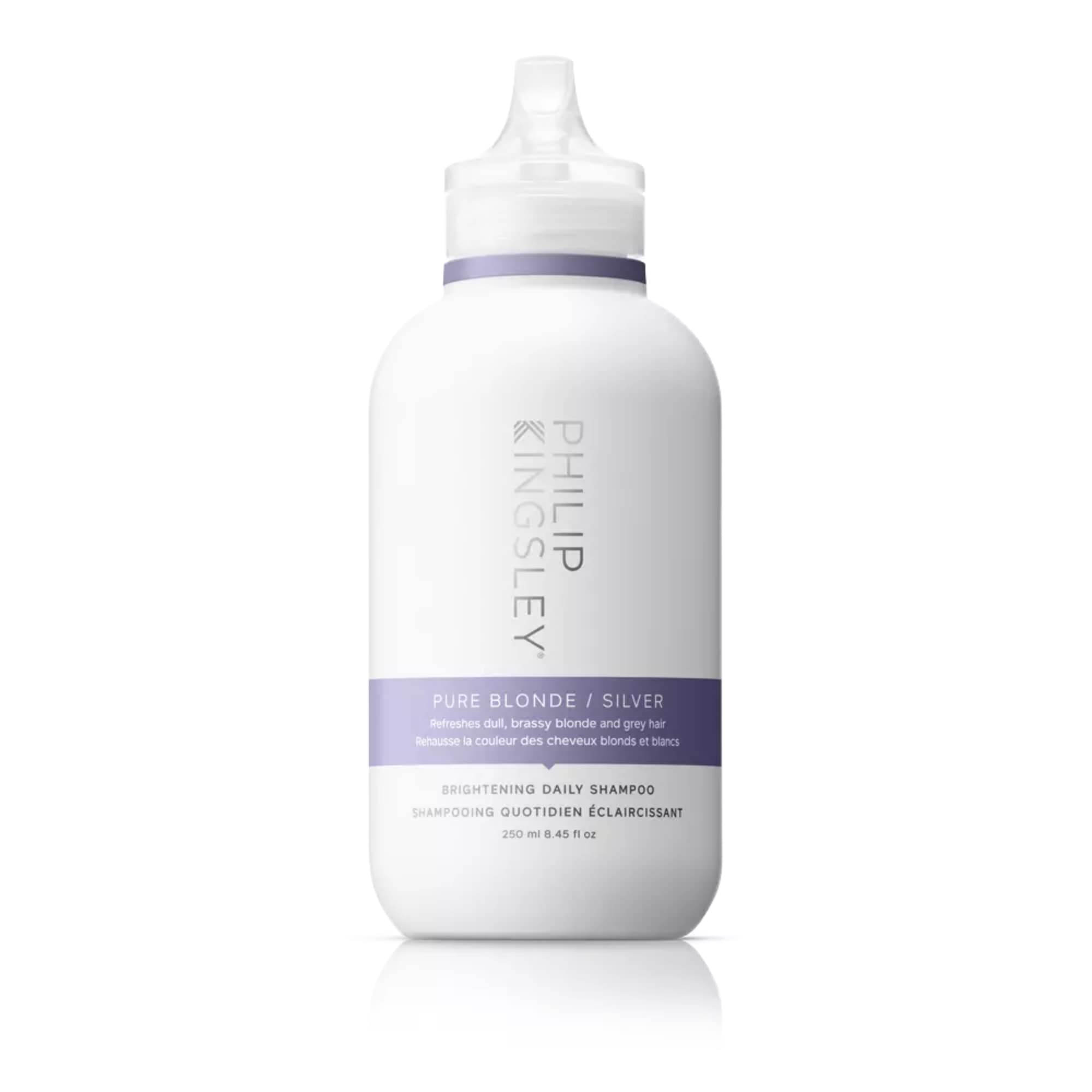 PHILIP KINGSLEY Pure Blonde/Silver Brightening Daily Purple Shampoo for Blonde Gray Silver Brassy Colored Highlighted Bleached Hair Toner for Orange Brassiness and Yellow Tones, 8.45 oz