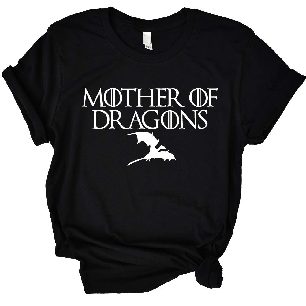 ANRevelinCNUnisex Cotton Round Neck Short Sleeved T-Shirts Mother of Dragons T-Shirts Game of Thrones