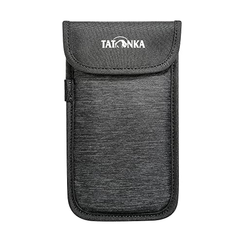 Handyhülle Tatonka Smartphone Case XXL (16,5x8,5cm) - Rundum gepolsterte Schutzhülle fürs Handy mit Klettverschluss-Deckel - Innenmaße: 16,5 x 8,5 cm (off black)