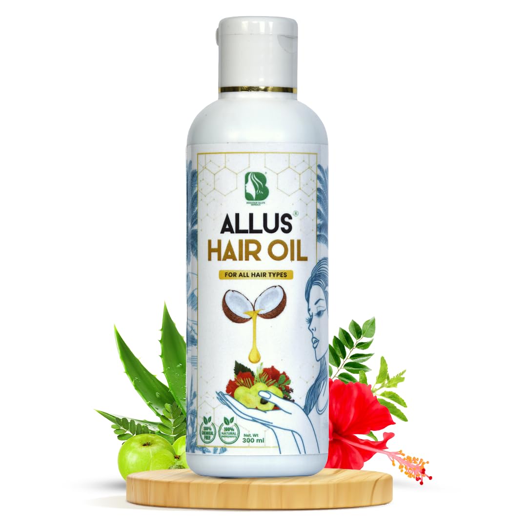 ALLUS HAIR OIL | FOR MEN & WOMEN & CHILDREN | CONTROL HAIR FALL & DANDRUFF - 300ML