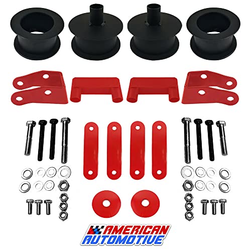 American Automotive Wrangler JK Full Lift Kit Red 3' Front + 3' Rear Steel...