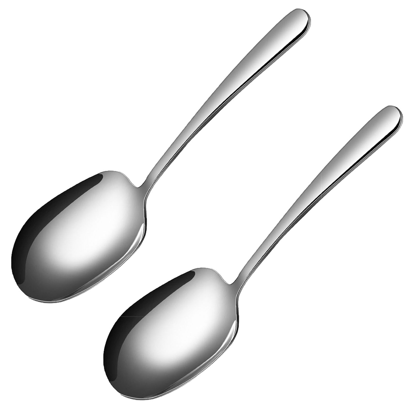 MIUPOO Premium Stainless Steel Large Serving Spoon,Serving Spoons Set with Long Handle for Buffet Party Banquet Cooking Kitchen,2 Pieces 25cm