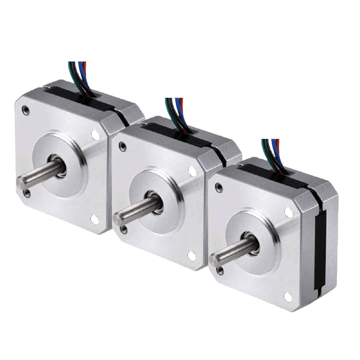 3pcs Nema 17 Stepper Motor, Pancake Stepper Motor 42x20mm 1.0A -3.5V 13N.cm(18.4 oz.in) Holding Torque 4-Lead 1.8 degrees 42 Motor for 3D Printer Hobby CNC Router XYZ by Yofuly