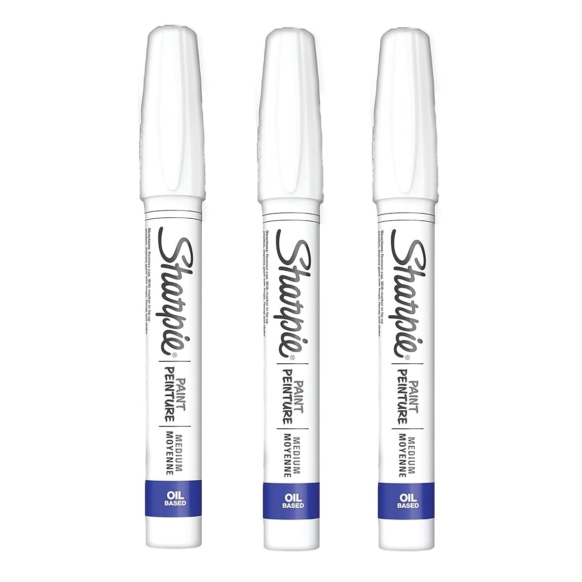 SharpieOil-Based Paint Marker, Medium Point, White Ink, Pack of 3