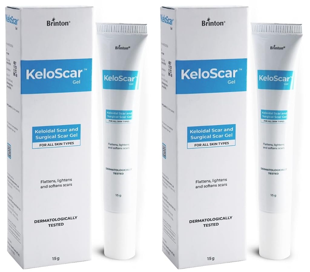 Brinton Keloscar Gel | Surgical Scar Gel for All Skin Types Stimulates Skin Regeneration (15 g) x Pack of 2