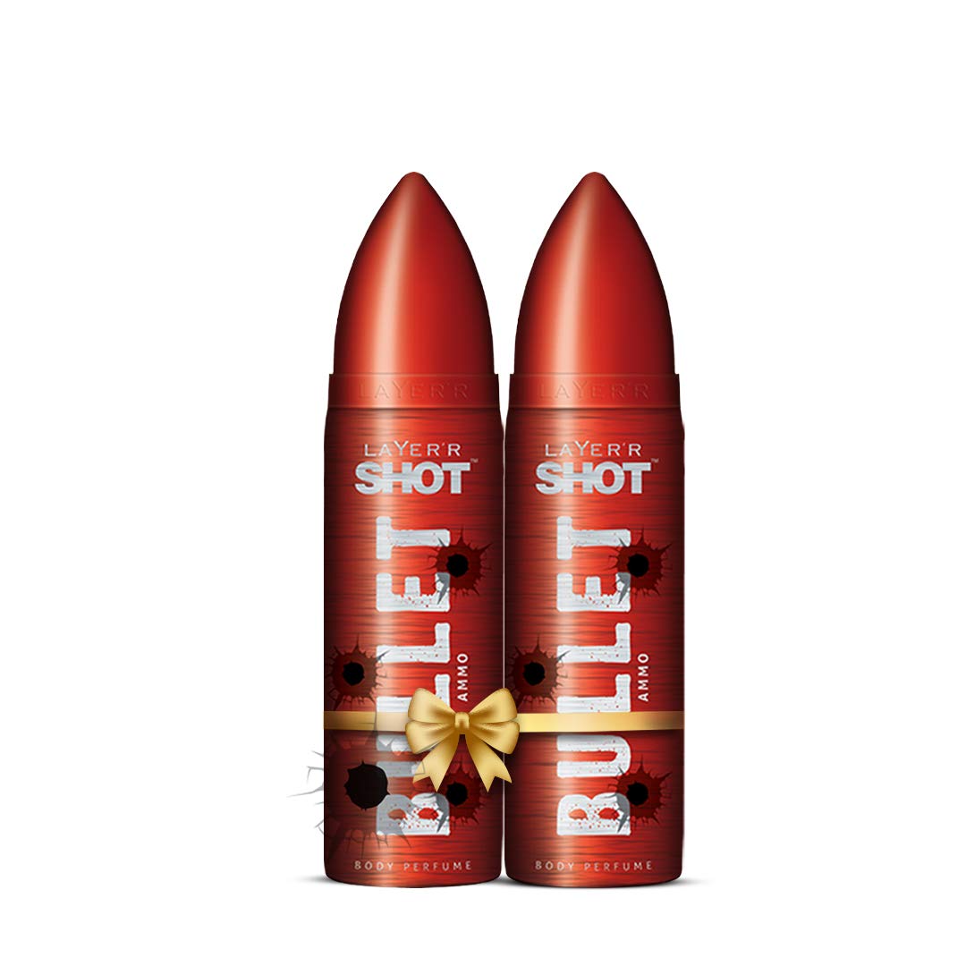 Layer'r Shot Bullet Ammo Body Perfume Combo For Men pack Of -2 (120 ml+2)