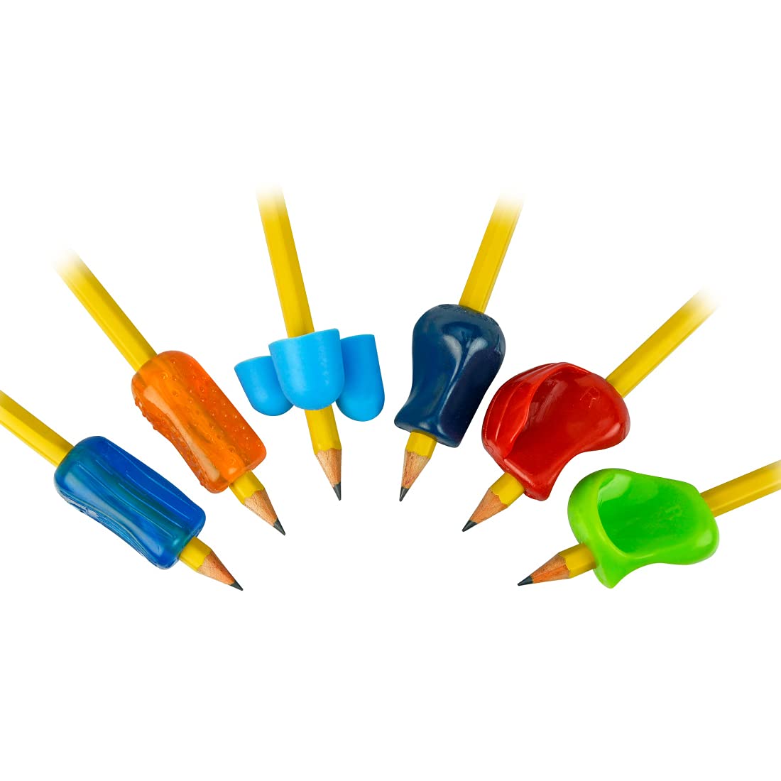 The Pencil GripPremium Pencil Grips Assortment Pack, Universal Ergonomic Writing Aid For Righties And Lefties, Colorful Pencil Grippers, Includes 6 Different Grips, Assorted Colors, 6 Count - PGP-006