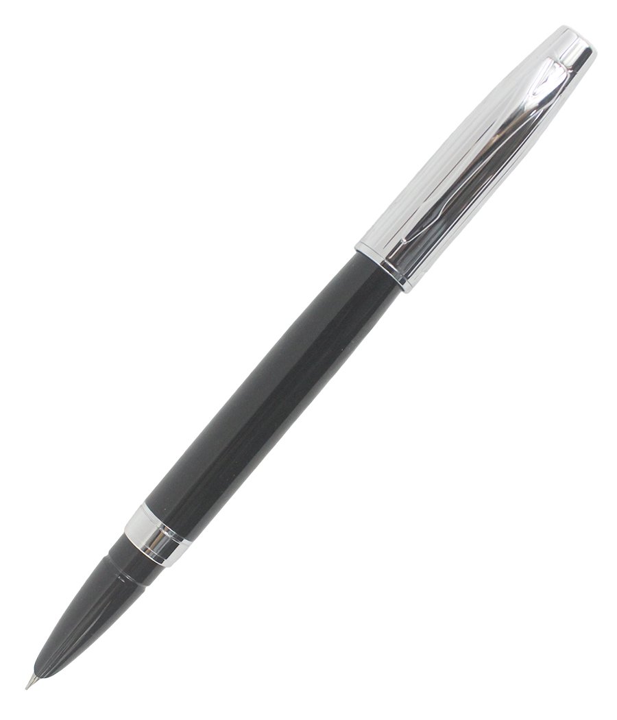 Abcsea100 Black and Silver Fine Nib Fountain Pen