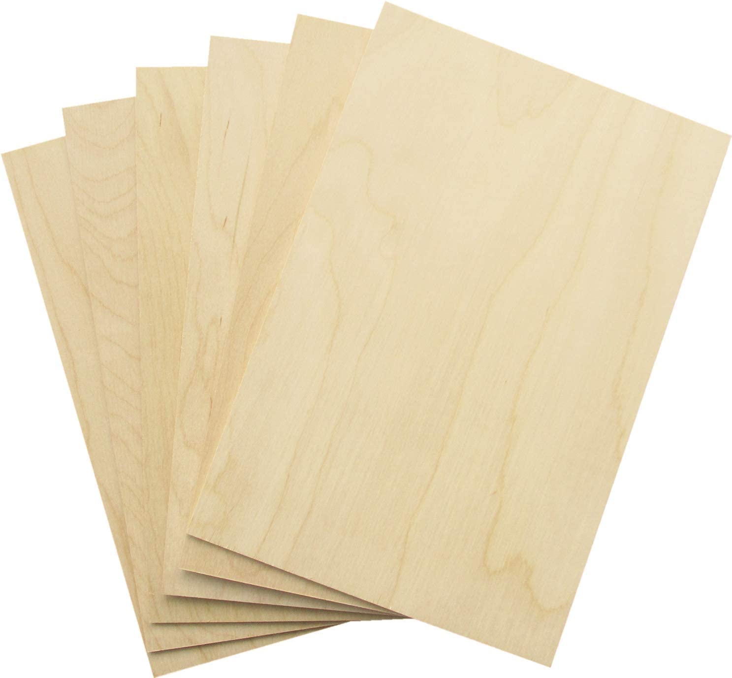 3 mm 1/8"x 8"x 12" Premium Baltic Birch Plywood with B/BB Grade Veneer 6 Flat Sheets for DIY Crafts and Arts, CNC Cutting, Wood Burning and Laser Projects