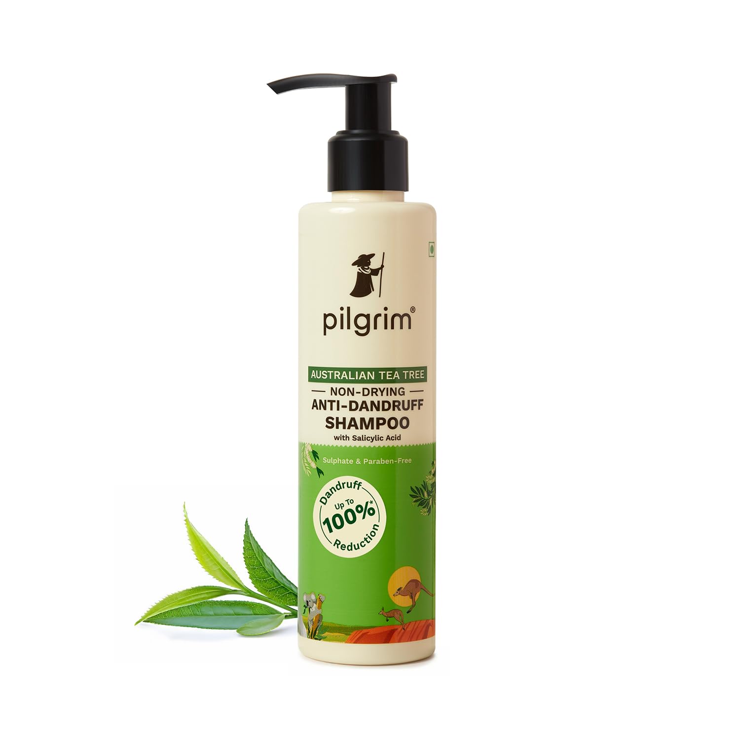 Pilgrim Australian Tea Tree Non-Drying Anti-Dandruff Shampoo 200 ml | Removes Dandruff from Source | Helps with Itching, Irritation | Strong & Smooth Hair | For Men & Women |