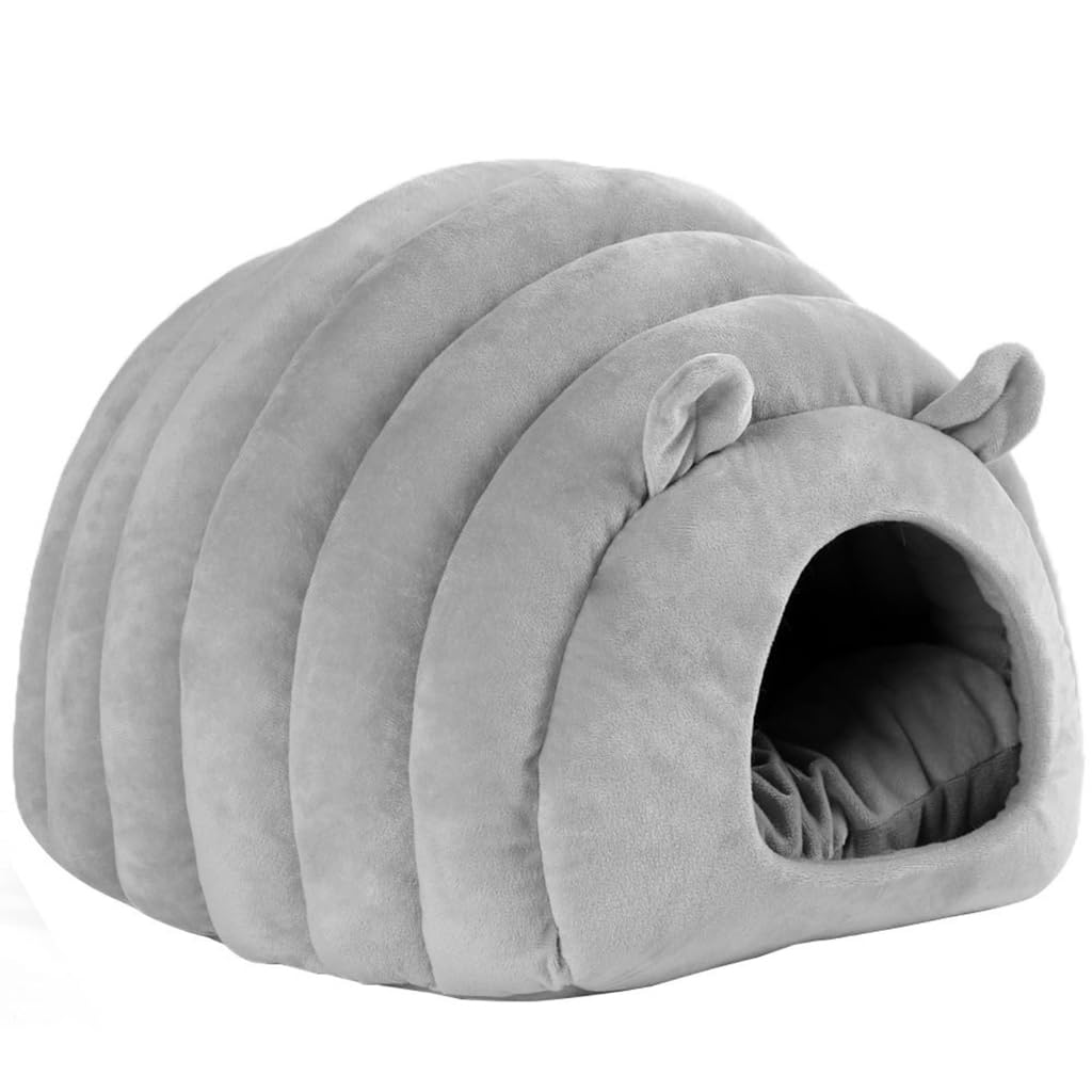 Shaped Cat House Soft Plush Bed Cushions for Dog Kitten Warm Sleeping Bag Closed Pet-Nest House