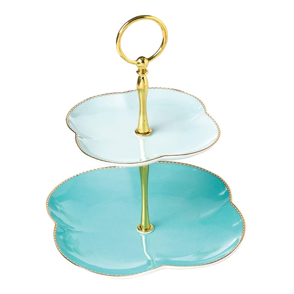 Cake Stand English Afternoon Tea Snack Rack Ceramic Cake Rack Creative Double Cake Tray European Fruit Plate Cake Plate